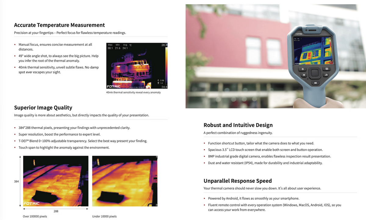 Fotric TK7 and 8 Series Thermal Imaging Cameras