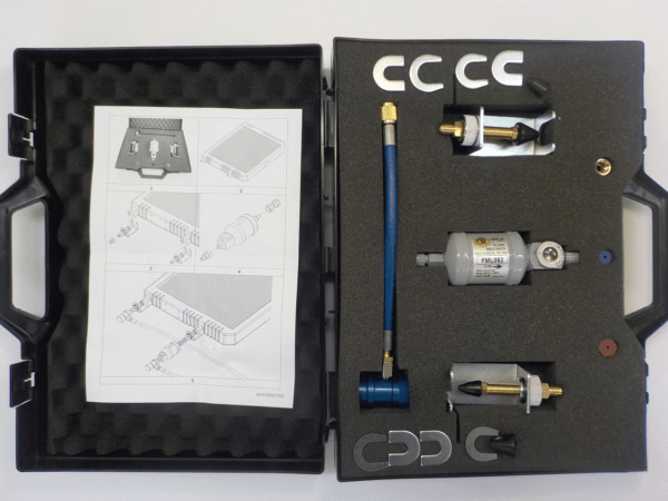 Brain Bee Air Conditioning System Flushing Kit showing contents in case