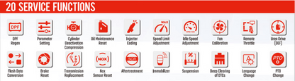 Launch Auscan HD scan tool 20 service functions shown